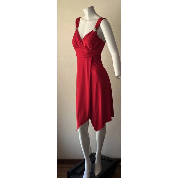 Vintage Y2K Dress Ruby Rox Whimsigoth Red Medium Asymmetric Hem HOCO Formal - Picture 16 of 16